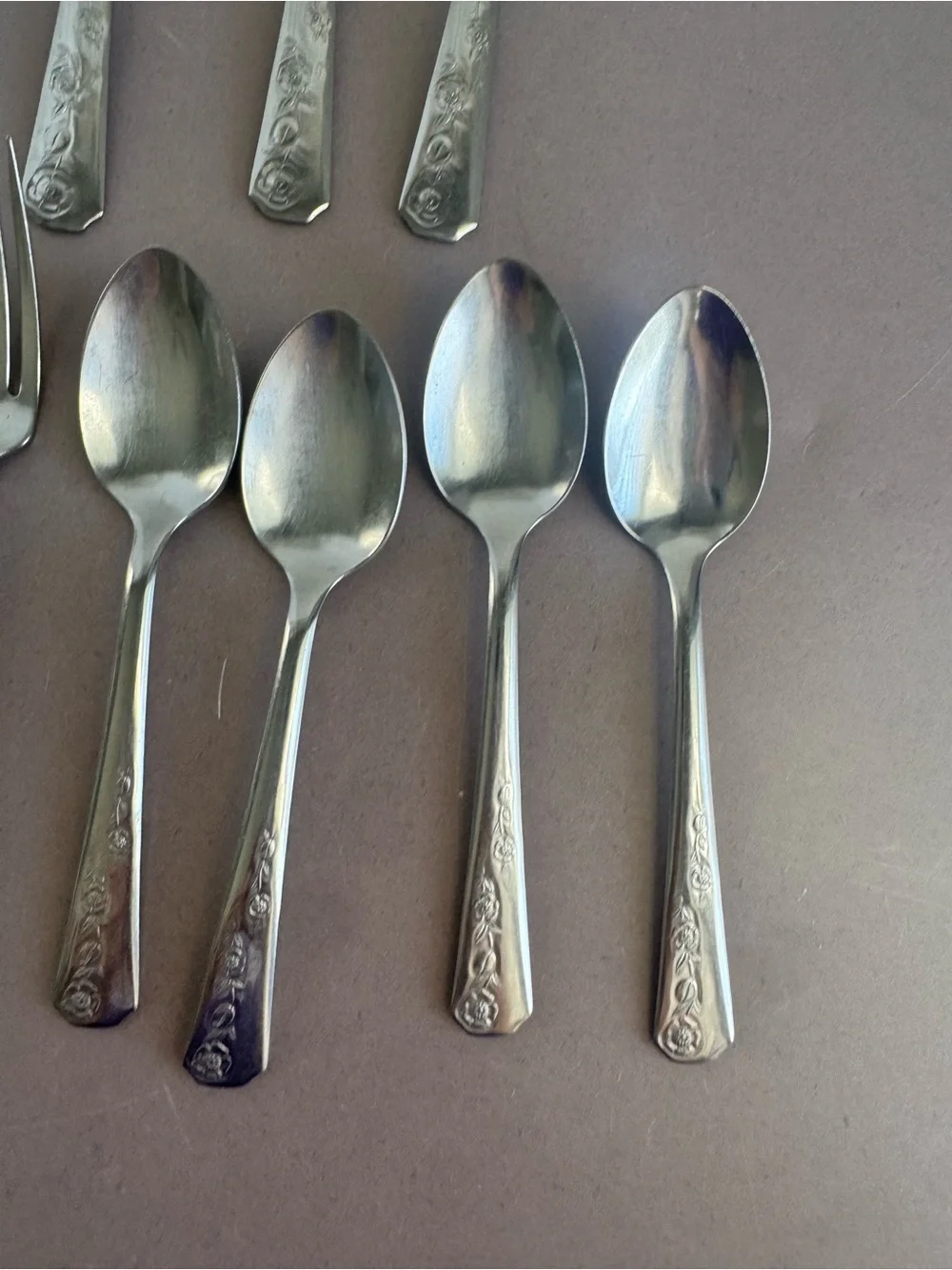Magesco Stainless Steel Floral-Handle Flatware Set - Silver